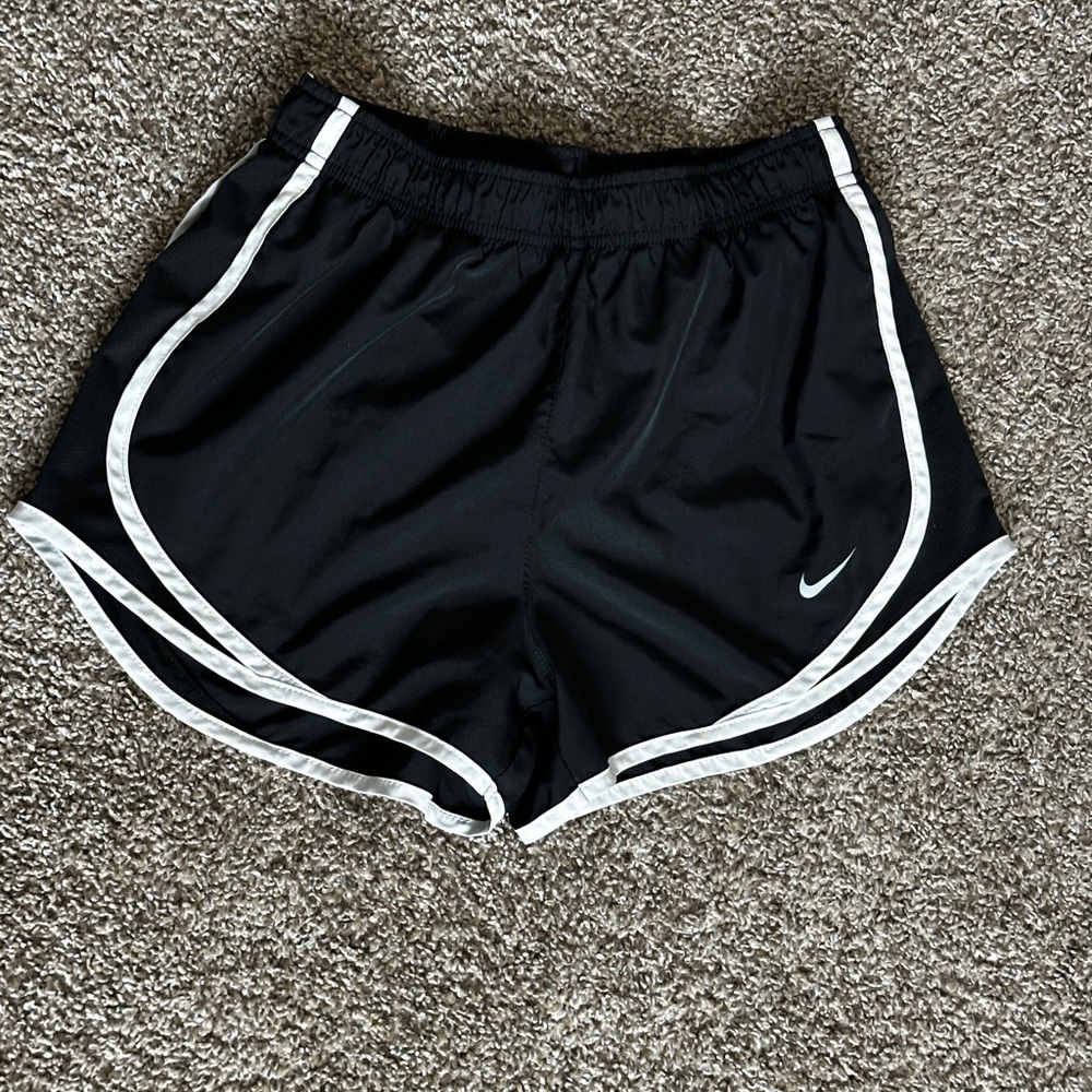 Nike Women's Black and White Athletic Shorts